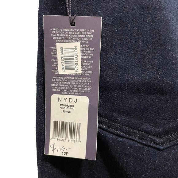 Alina Skinny Legging Jeans — Dark Rinse Stretch Denim — NYDJ 12P NWT - Picture 4 of 12